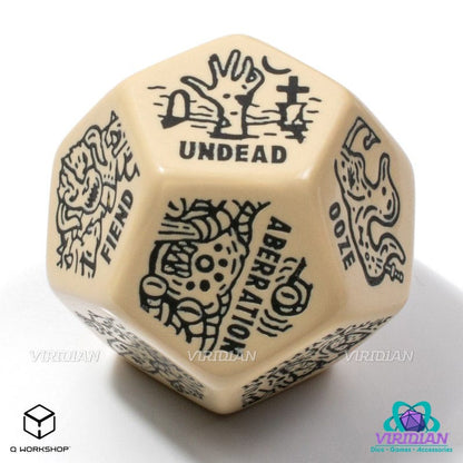 Viridian Jumbo Dice Monster Generator Die D12 Bež