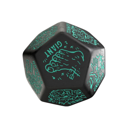 Viridian Jumbo Dice Monster Generator Die D12 Nero