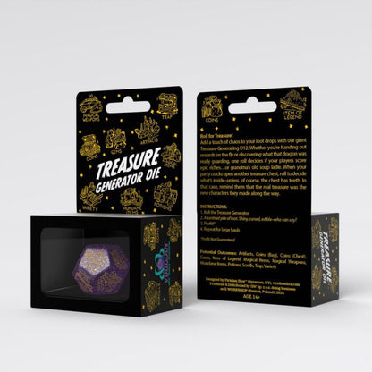 Viridian Jumbo Dice Treasure Generator Die D12 Schimmerndes Lila