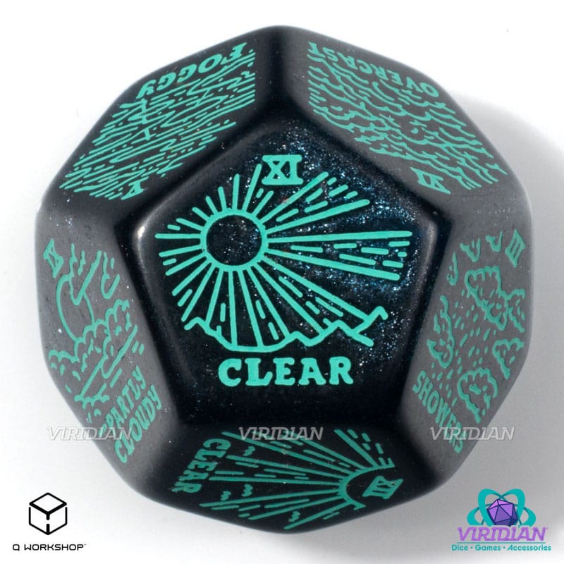 Viridian Jumbo Dice Weather Generator Die D12 Turkos