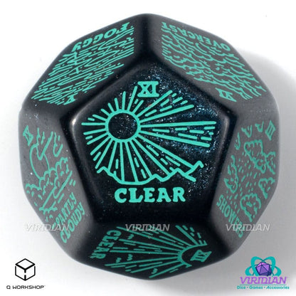 Viridian Jumbo Dice Weather Generator Die D12 Turkos