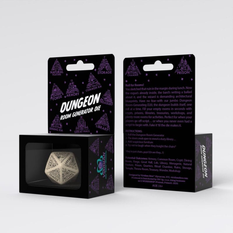 Viridian Jumbo Dice Dungeon Room Generator D20 Beige