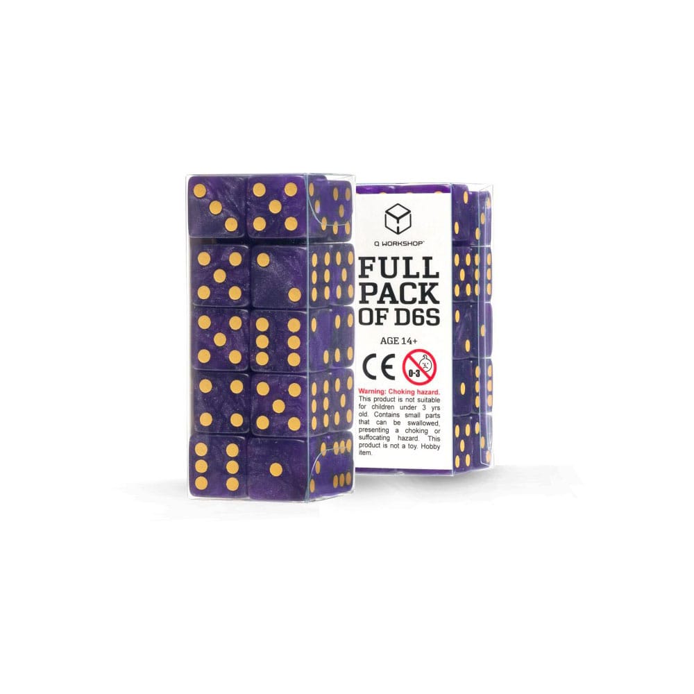 Q Workshop terningsett full pakke D6 skimrende lilla (20)