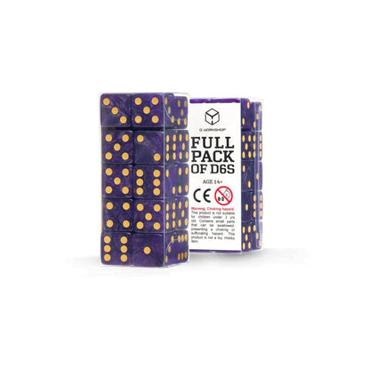 Q Workshop terningsett full pakke D6 skimrende lilla (20)