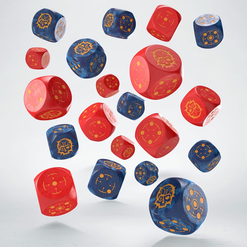 Crosshairs Compact D6 DICE SET COBALT & RED (20)