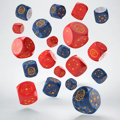 Crosshairs Compact D6 DICE SET COBALT & RED (20)