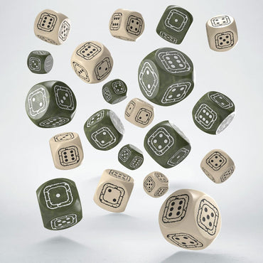 Fortress Compact D6 Dice Set Beige & Olive (20)