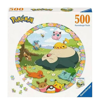 Pokémon Round Jigsaw Puzzle Flowery Pokémon (500 stykker)