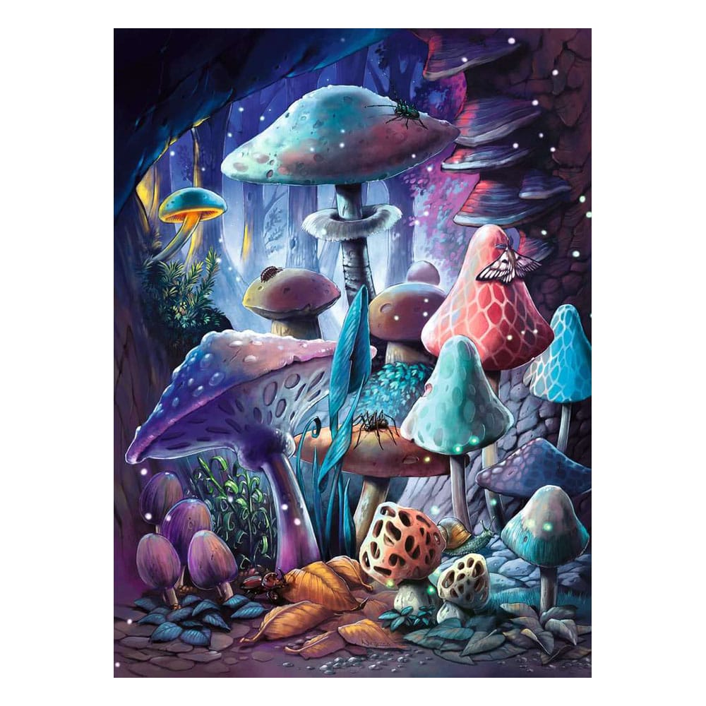 Ravensburger Glow-in-the-Dark-Puzzle-Puzzle-Mondlicht-Pilze (500 Stück)