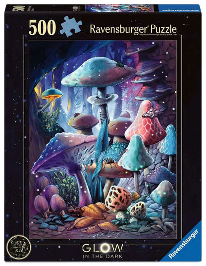 Ravensburger Glow-in-the-Dark-Puzzle-Puzzle-Mondlicht-Pilze (500 Stück)
