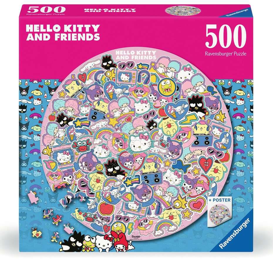 Helly Kitty and Friends Round Jigsaw Puzzle (500 pièces)