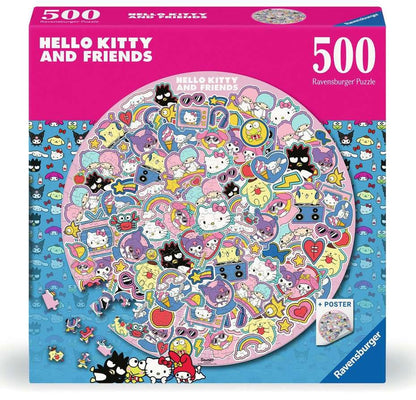 Helly Kitty and Friends Round Jigsaw Puzzle (500 pièces)