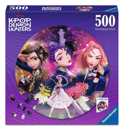 KPop Demon Hunters Round Jigsaw Puzzle For fans! (500 styk)