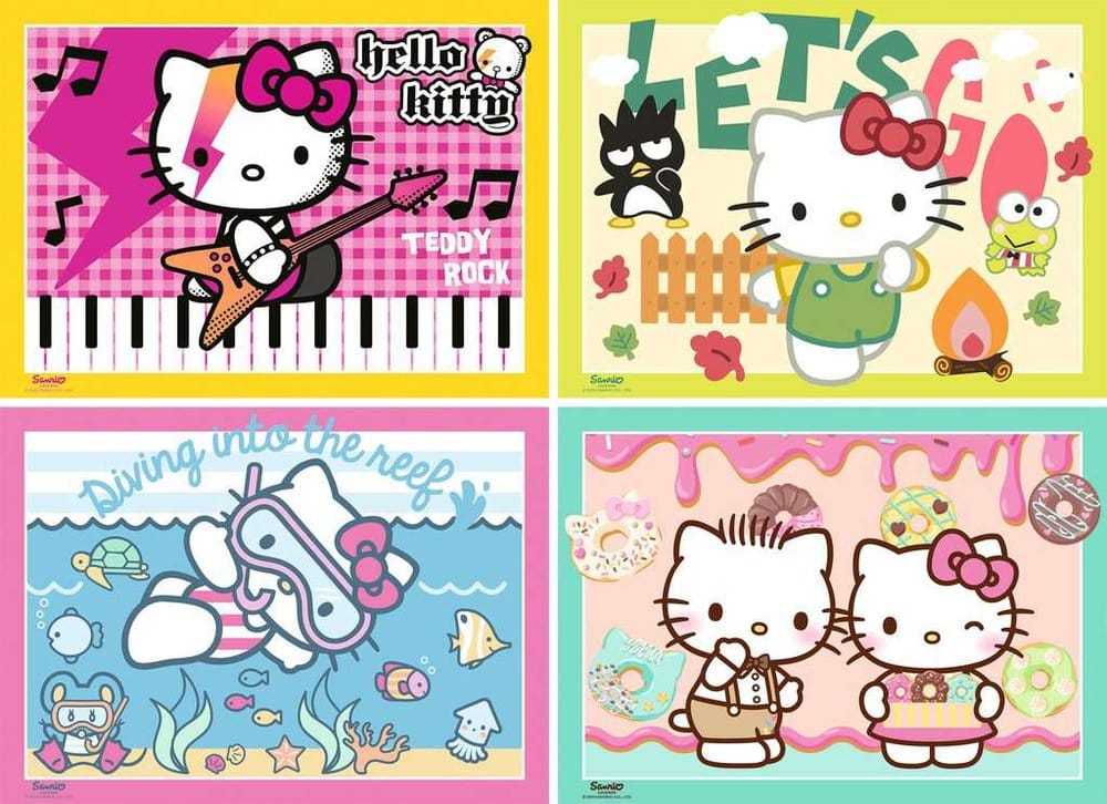 Hello Kitty Yapboz 4'lü Paket Hadi Gidelim, Hello Kitty! (4x100 Adet)