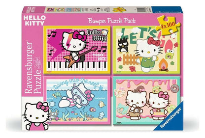 Hello Kitty Yapboz 4'lü Paket Hadi Gidelim, Hello Kitty! (4x100 Adet)