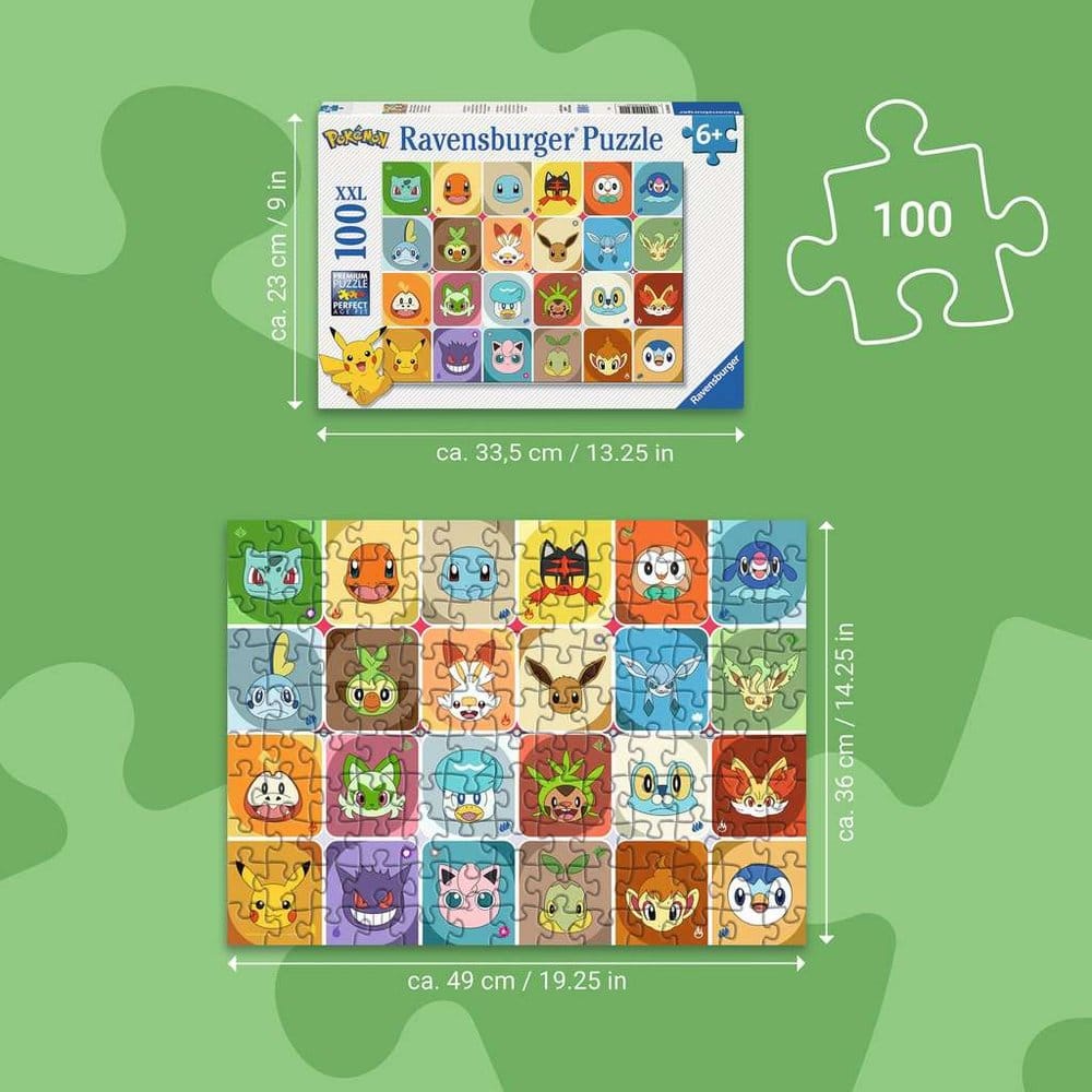 Pokémon Puzzle pour enfants Pokémon Faces (100 pièces XXL)
