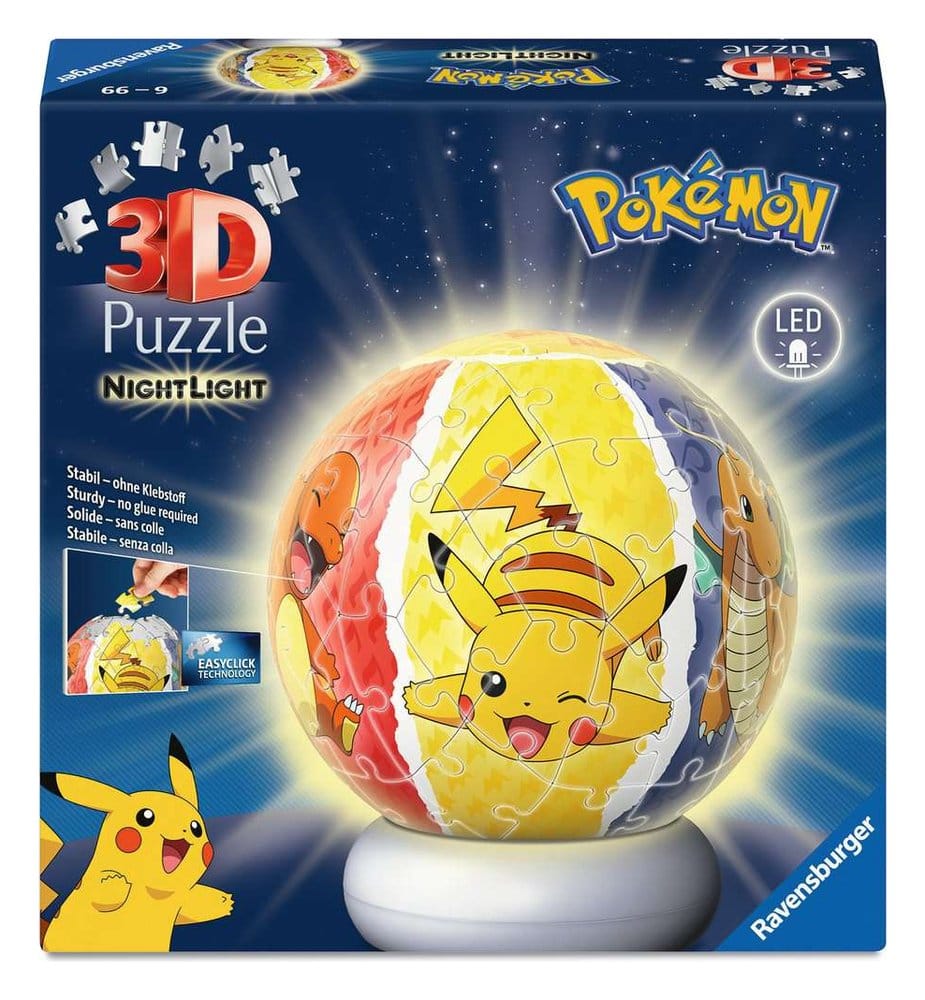 Pokémon 3D Rompecabezas Bola Luz Nocturna (73 Piezas)