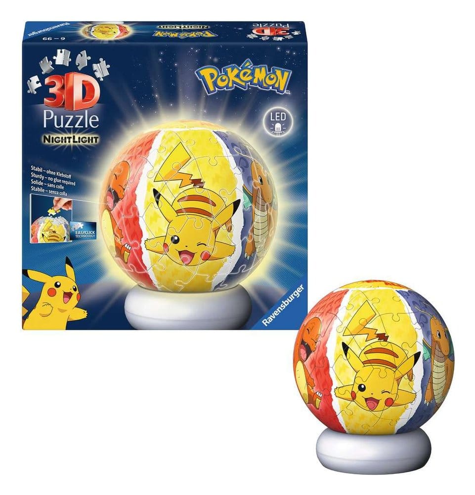 Pokémon 3D Rompecabezas Bola Luz Nocturna (73 Piezas)