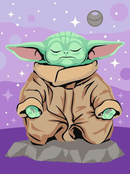 Star Wars: The Mandalorian CreArt-målning av Numbers Meditating Grogu