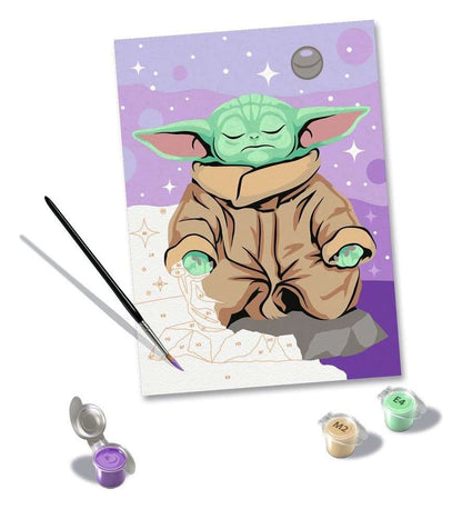 Star Wars: The Mandalorian CreArt-målning av Numbers Meditating Grogu