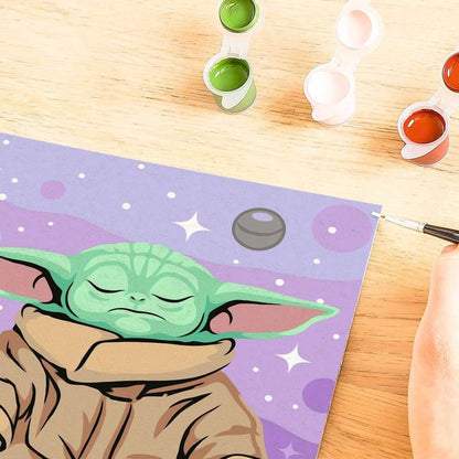 Star Wars: The Mandalorian CreArt-målning av Numbers Meditating Grogu