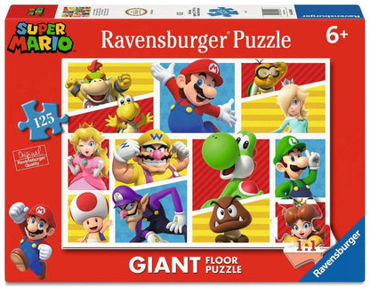Super Mario Giant Floor Jigsaw Puzzle Marios venner og fiender (125 deler)