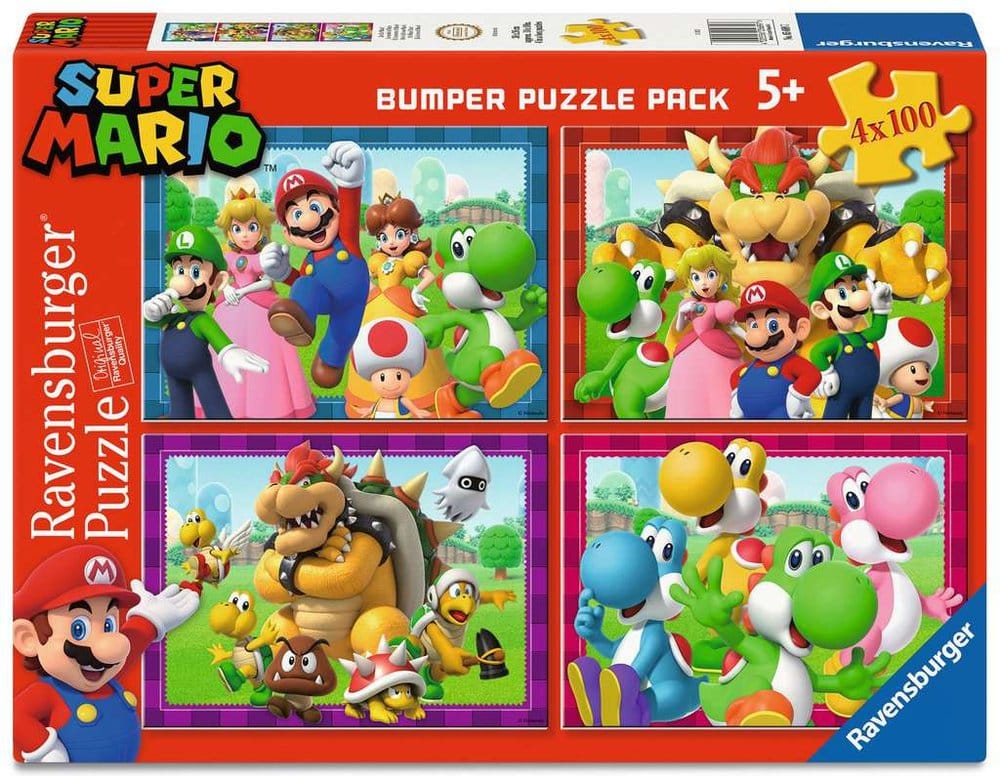 Super Mario Puzzle 4-pack tid for Mario! (4x100 stykker)