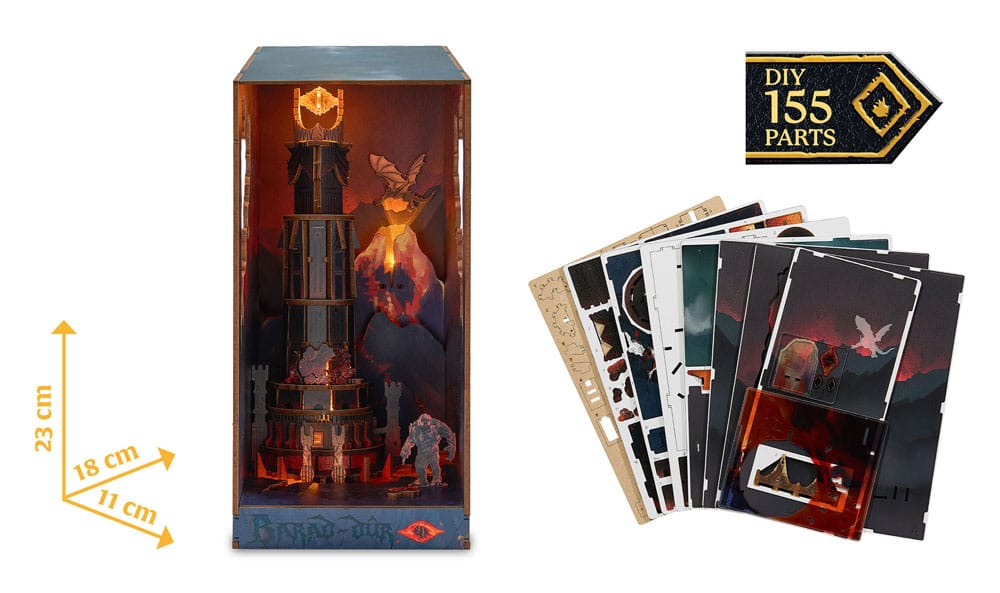 Il Signore degli Anelli Tiny Adventures Book Nook Mini Diorama Barad-Dûr 23 cm