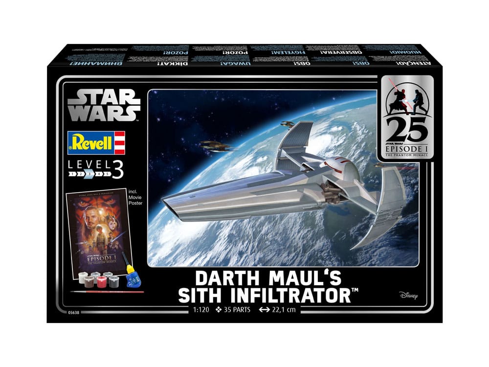 STAR Wars Episodio I Model Kit Gift Set 1/120 Sith Infiltrator di Darth Maul 22 cm