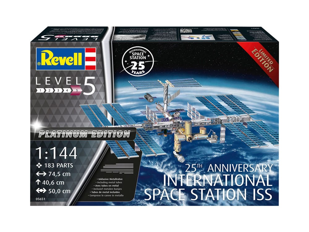 Kit modello ISS STAZIONE SPAZIE INTERNAZIONALE 1/144 25 ° anniversario Platinum Edition 74 cm