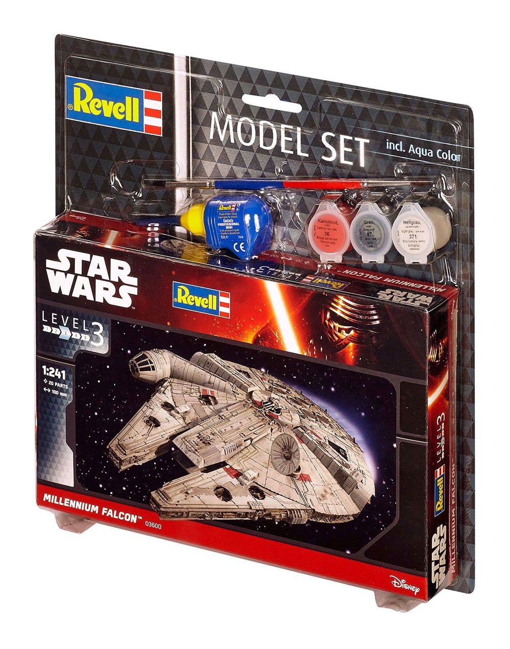 Kit modello Star Wars 1/241 Modello set Millennium Falcon 10 cm