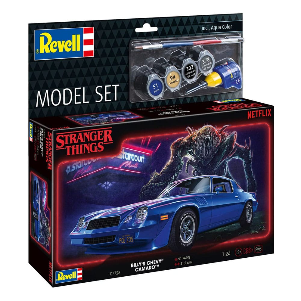 Stranger Things Model Kit Set 1/25 Chevy Camaro Z/28 19 (Color Agua) 19 cm
