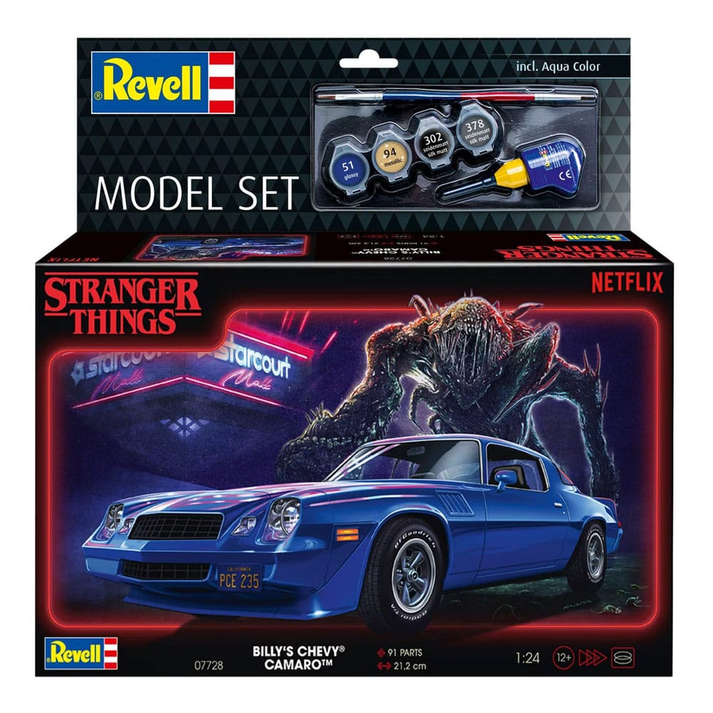 Stranger Things Model Kit Set 1/25 Chevy Camaro Z/28 19 (Color Agua) 19 cm