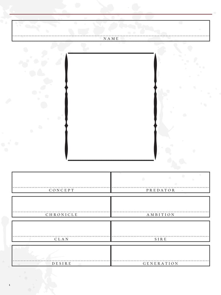 Vampire: The Masquerade 5th Edition RPG Journal Expanded Character Sheet Journal *Engelsk versjon*