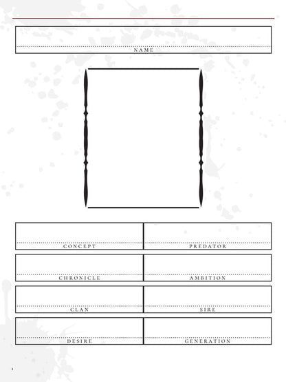 Vampire: The Masquerade 5th Edition RPG Journal Expanded Character Sheet Journal *Engelsk versjon*