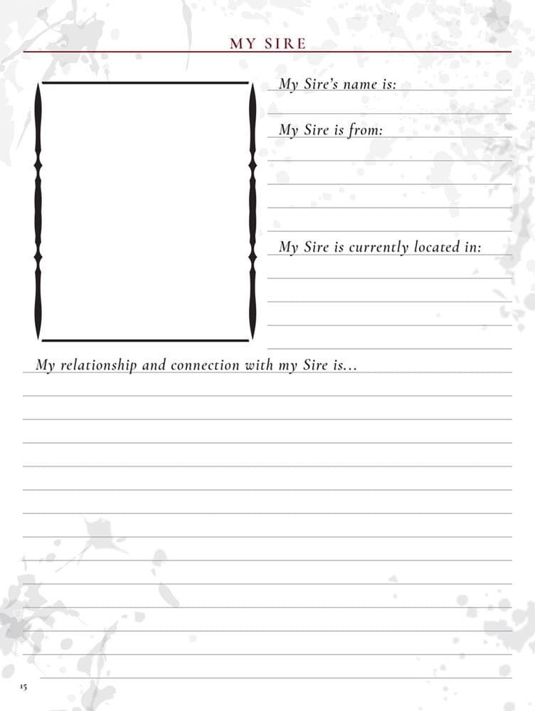 Vampire: The Masquerade 5th Edition RPG Journal Expanded Character Sheet Journal *Engelsk versjon*