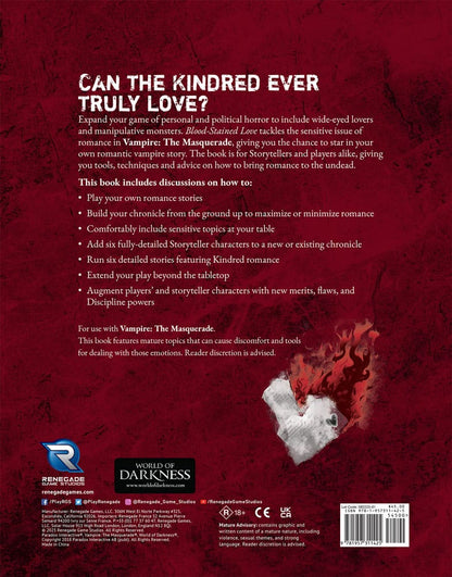 Vampire: The Masquerade 5a edizione RPG libro Blood-Stched Love Sourcebook *Versione inglese*