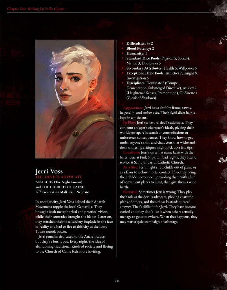 Vampire: The Masquerade 5th Edition RPG knjiga The Crimson Gutter Chronicle Book *Englische Version*