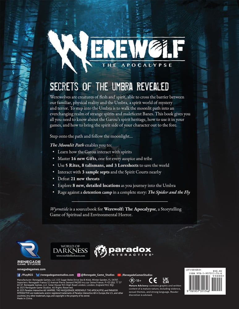 Werewolf: The Apocalypse 5th Edition RPG Sourcebook The Moonlit Path *Engelsk version*