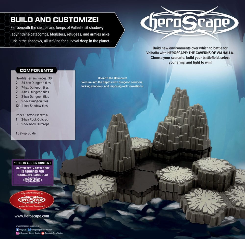 Extension de terrain Heroscape Les Cavernes de Valhalla *Version anglaise*
