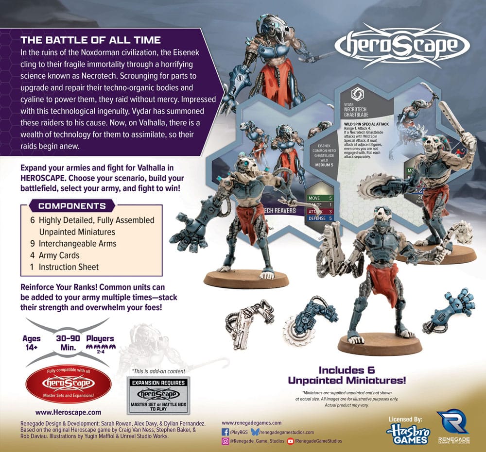 Heroscape Army Expansion Age of Annihilation Opgraderede Necrotech Reavers (fælles) *Engelsk version*