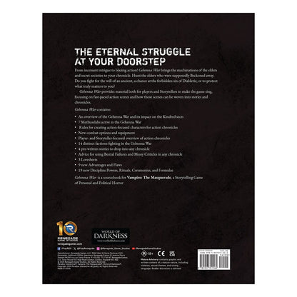 Vampire: The Masquerade 5th Edition RPG-bog Gehenna War Sourcebook *Engelsk version*