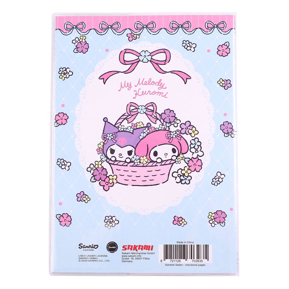 Sanrio Defter Kuromi & My Melody Pastel Çiçek Holografik Damalı