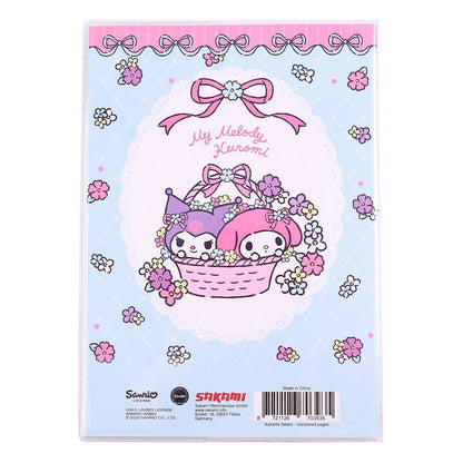 Sanrio Defter Kuromi & My Melody Pastel Çiçek Holografik Damalı