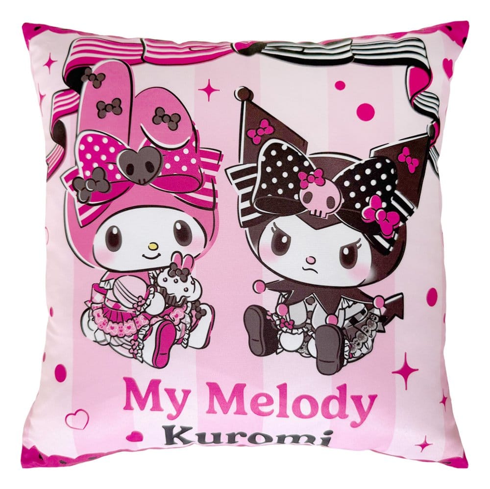Cuscino Sanrio Rosa Nero Serie Party Kuromi & My Melody 35 x 35 cm