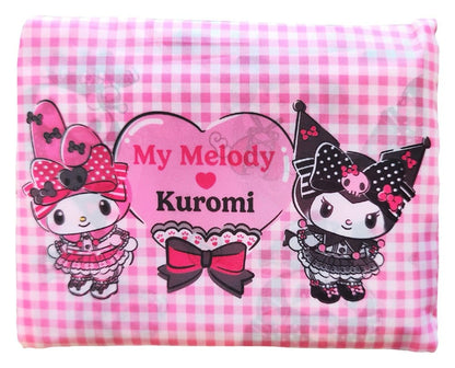 Borsa tote Sanrio rosa nera serie Party Kuromi e My Melody pieghevole
