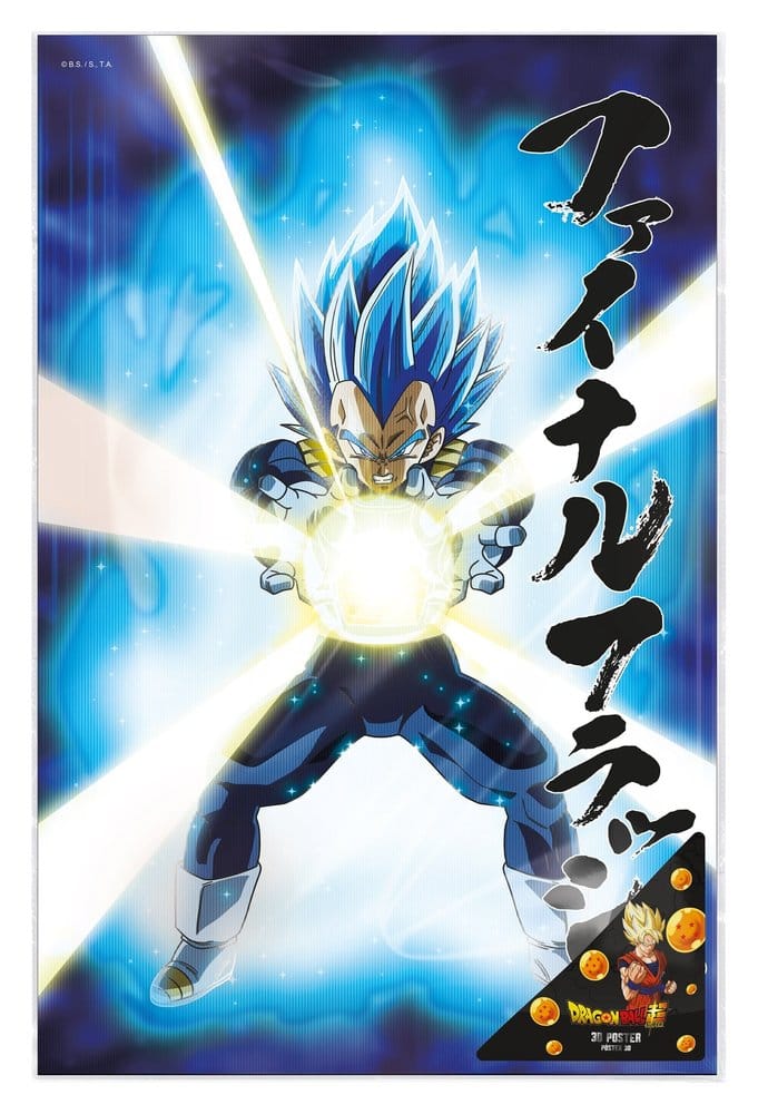 Poster 3D Dragon Ball Super Sopravvivenza Vegeta 38 x 58 cm