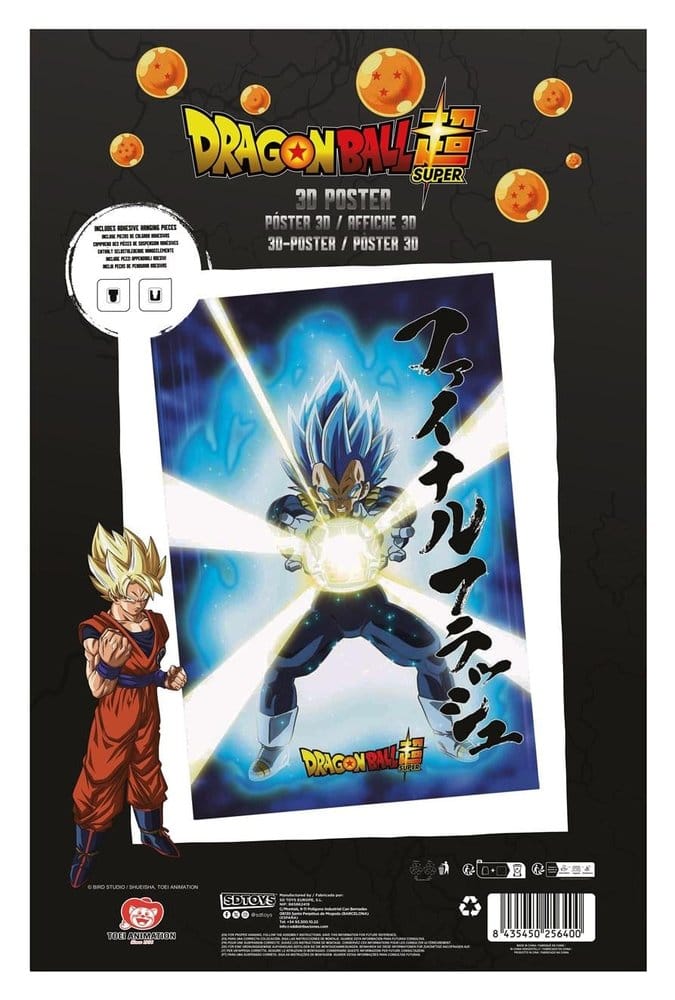 Poster 3D Dragon Ball Super Sopravvivenza Vegeta 38 x 58 cm