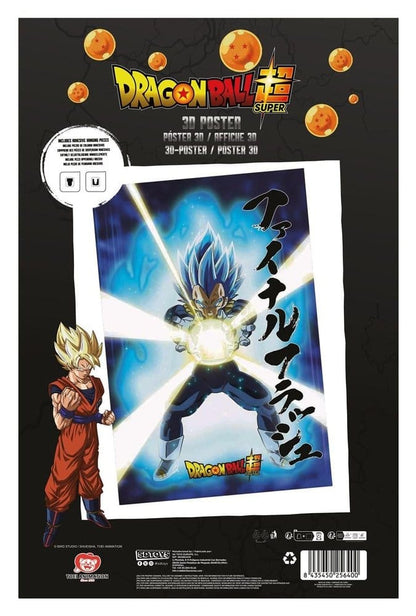 Poster 3D Dragon Ball Super Sopravvivenza Vegeta 38 x 58 cm