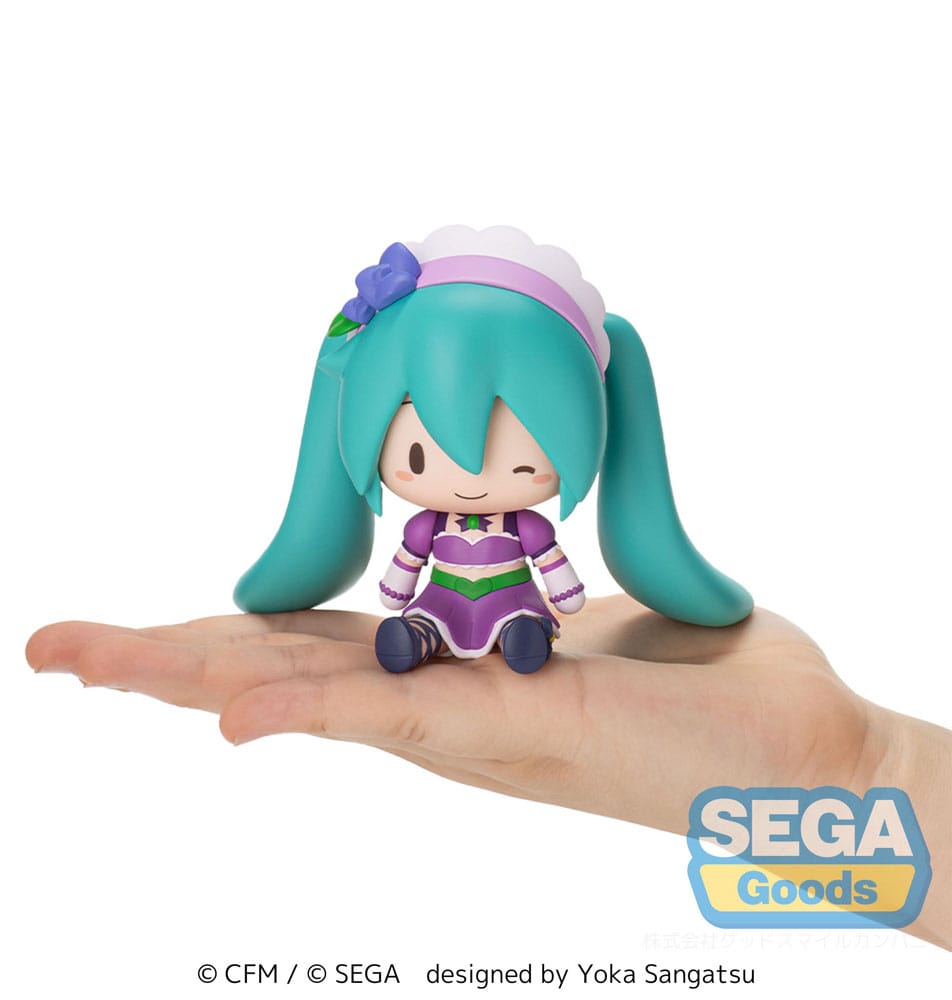 Character Vocal Series 01: Hatsune Miku Fuwa Petit Chibi Figur Hatsune Miku x Love and Berry Dress Up and Dance! Funkelndes Lila 8 cm